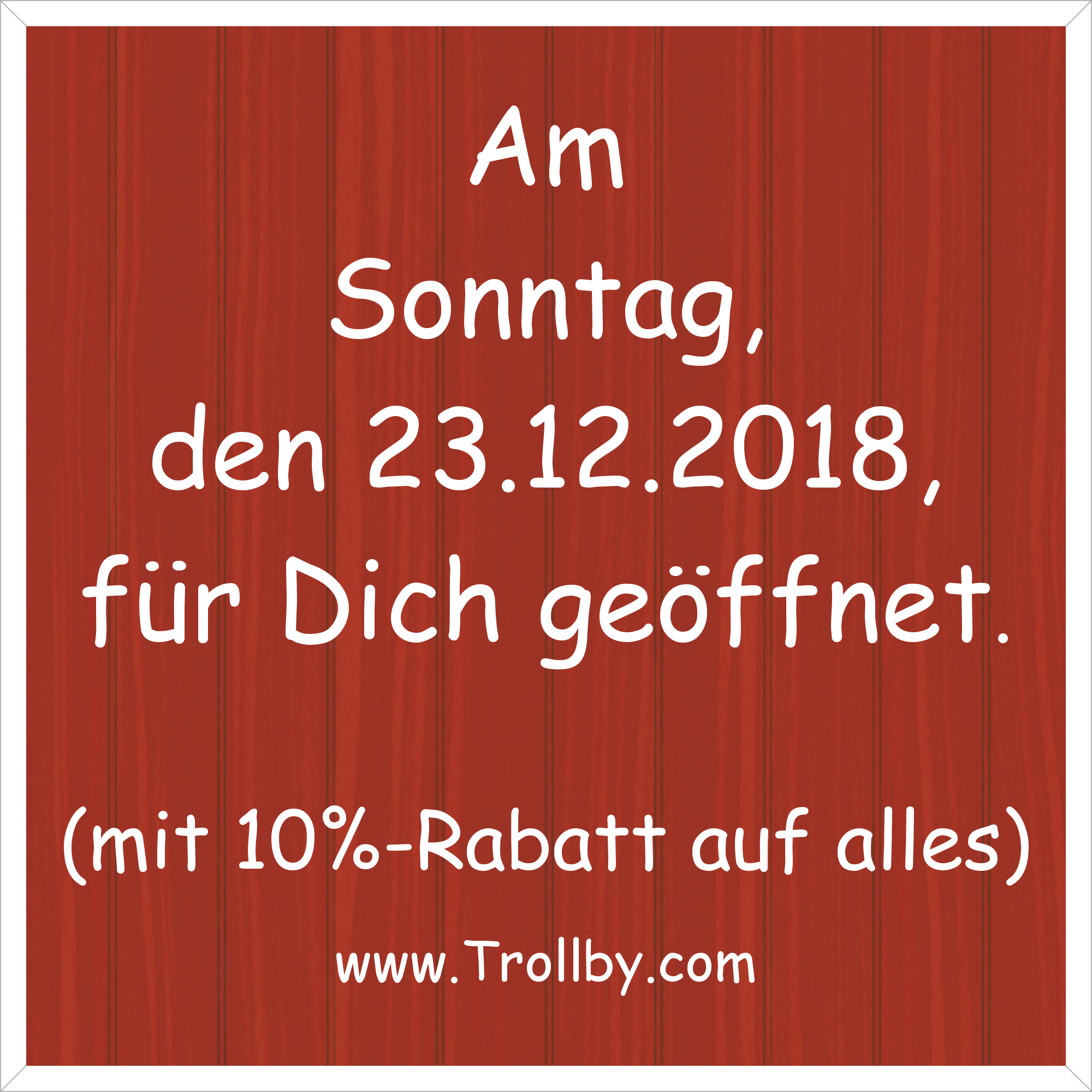 Sonntagsöffnung 23.12.18