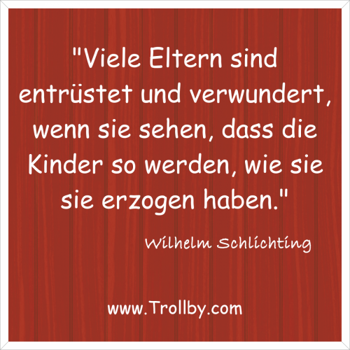 "Viele Eltern sind entrüstet und verwundert, wenn sie sehen, dass die Kinder so werden, wie sie sie erzogen haben."